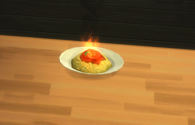 Sims 4 Angry Flaming Spaghetti Recipe